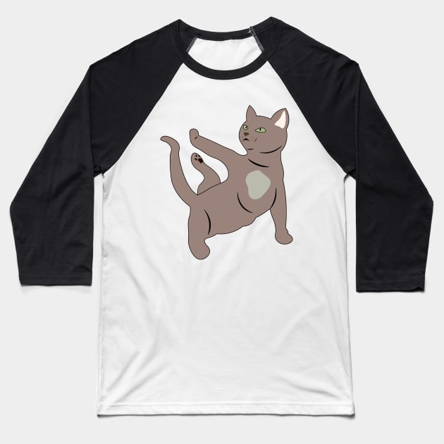 Cat Kitten Yoga Funny Baseball T-Shirt by charlescheshire
